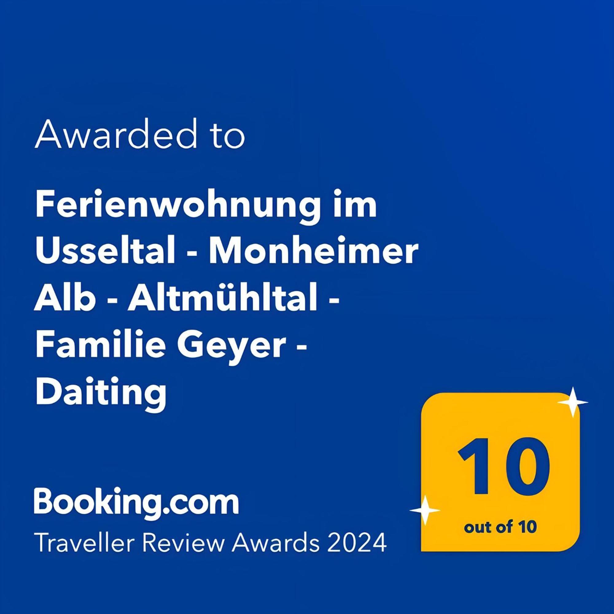 Ferienwohnung Im Usseltal - Zirben Spa - Monheimer Alb - Altmuehltal - Familie Geyer Daiting Monheim  Bagian luar foto